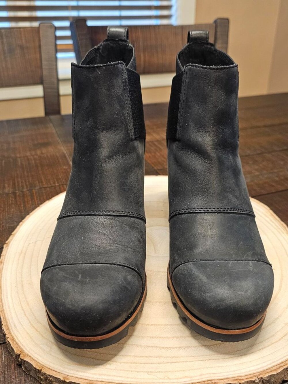 SOREL Addington Chelsea Waterproof Leather Ankle Boot Charcoal/Black Size 8.5M
